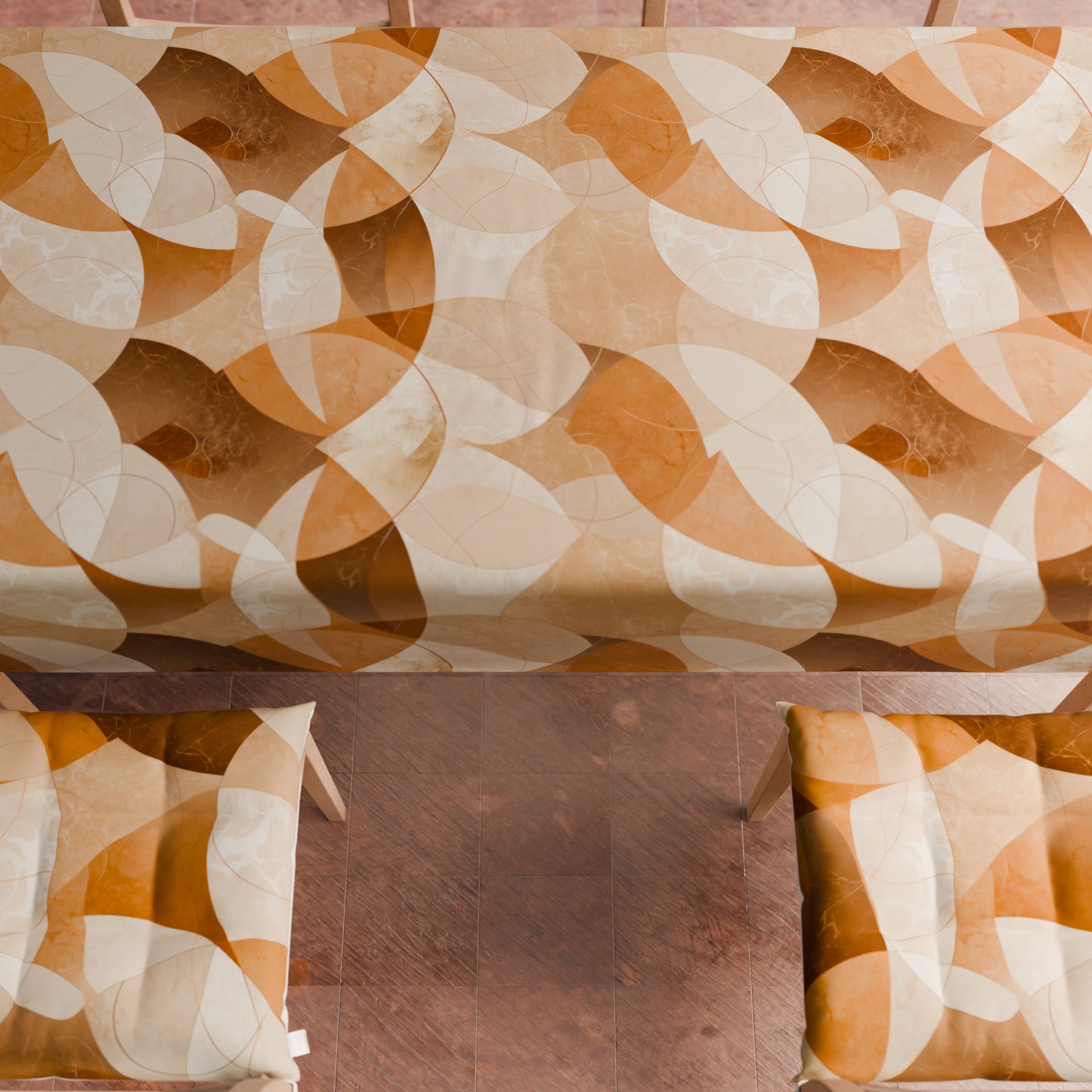 Cuscini per Sedie Coprisedia 6 Pezzi Geo - Cerchio Beige