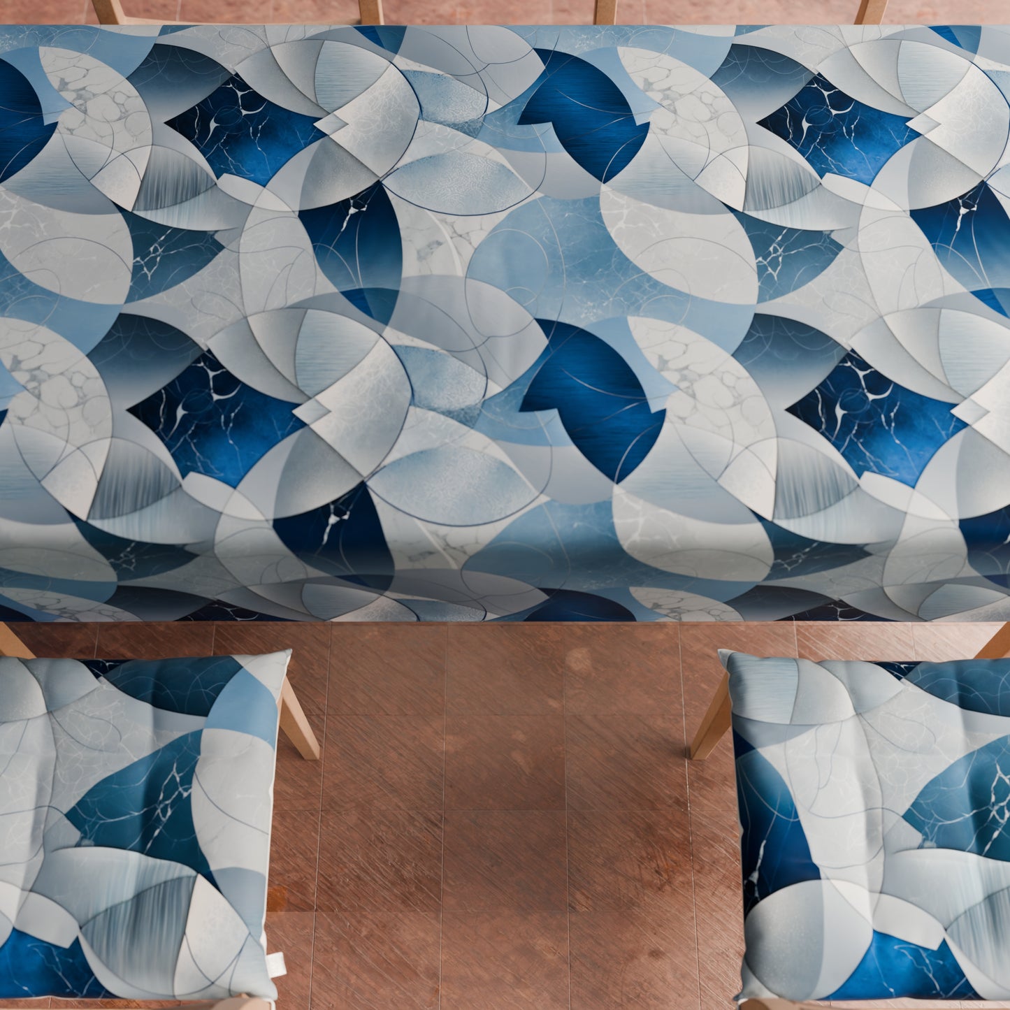 Cuscini per Sedie Coprisedia 6 Pezzi Geo - Cerchio Blu