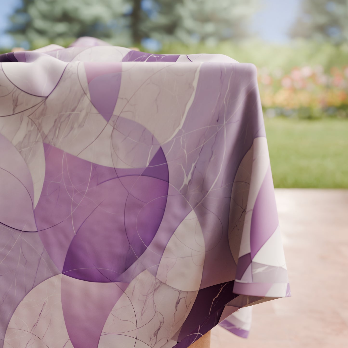 Tovaglia da tavola Antimacchia, Copritavolo da Cucina Geo - Cerchio Lilla