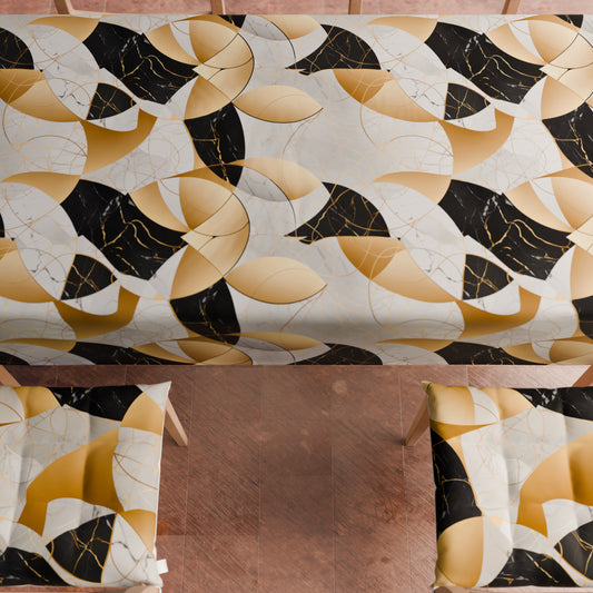 Coussins pour chaises housses de chaise 6 pièces Geo - Cercle Noir Or