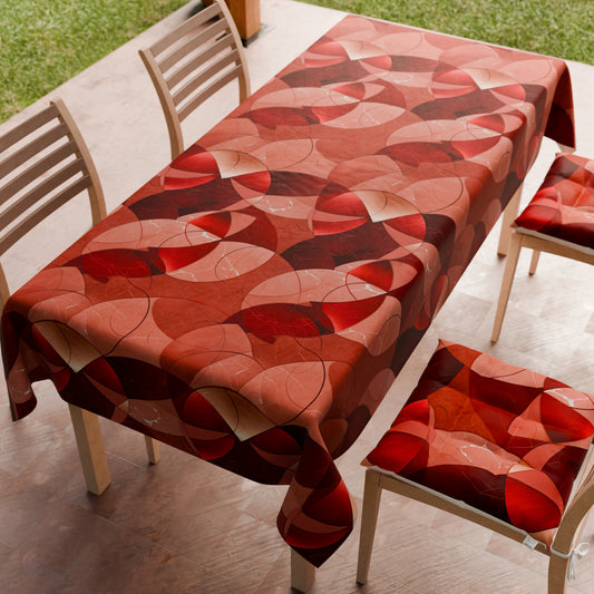 Nappe de table anti-taches, protection de table de cuisine Geo - Cercle Rouge