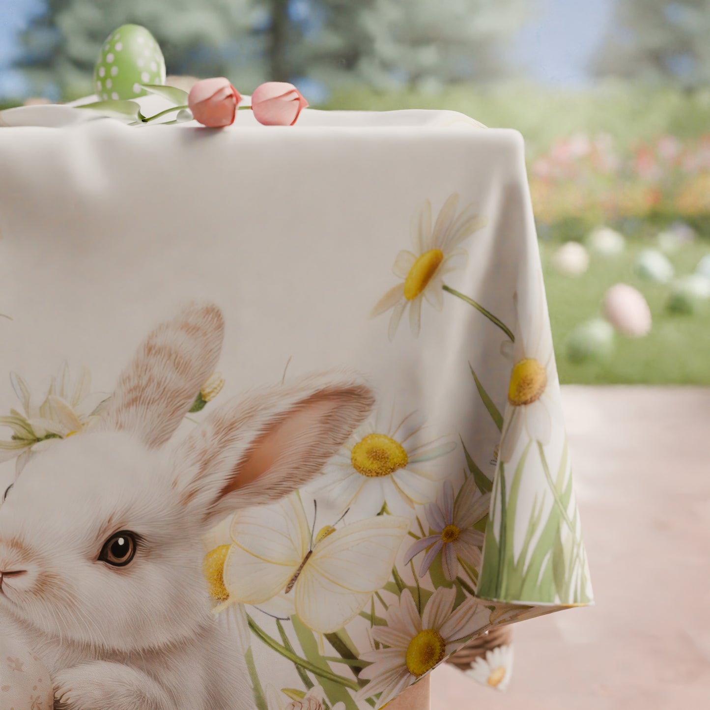 Tovaglia Pasquale da Tavola Antimacchia, Copritavolo Pasqua da Cucina Daisy