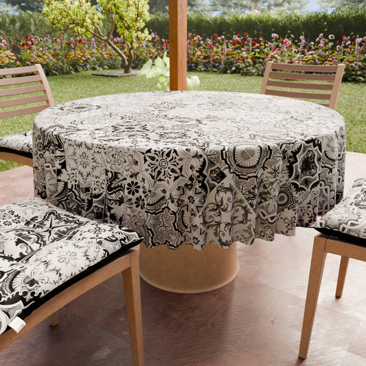 Nappe Ronde Anti-taches Élégante - Idéale pour cuisine et salle à manger - Vietri Noir