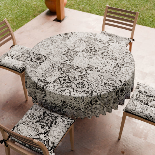 Nappe Ronde Anti-taches Élégante - Idéale pour cuisine et salle à manger - Vietri Noir