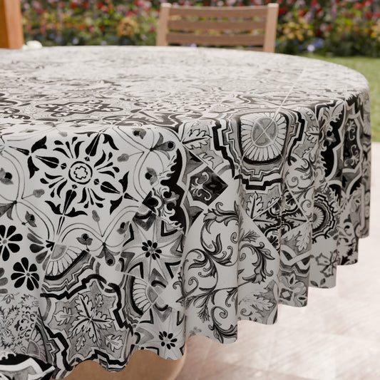 Nappe Ronde Anti-taches Élégante - Idéale pour cuisine et salle à manger - Vietri Noir