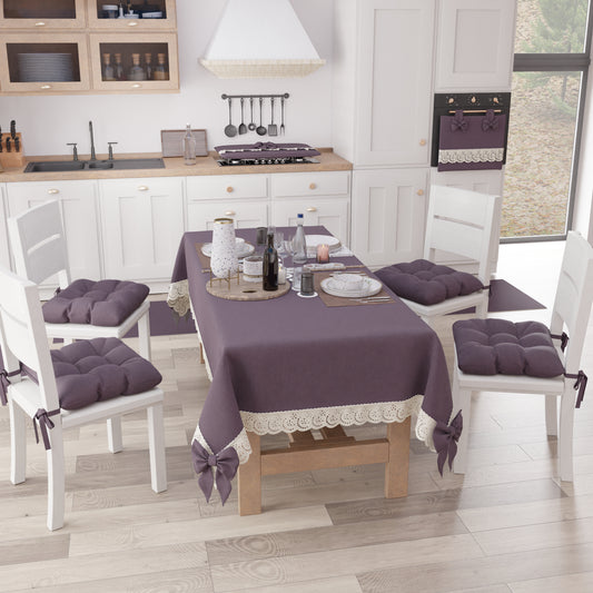 Coussins pour Chaises Housse de Chaise Shabby Chic Uni Mauve