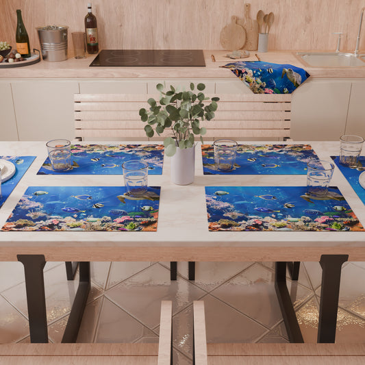 Sets de table américains à impression numérique Aquarium