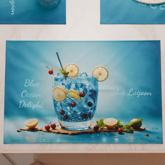 Sets de table américains à impression numérique Blue Lagoon