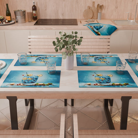 Sets de table américains à impression numérique Blue Lagoon