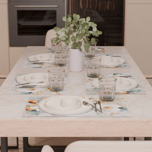 Sets de table américains à impression numérique Céramique fleurie 01