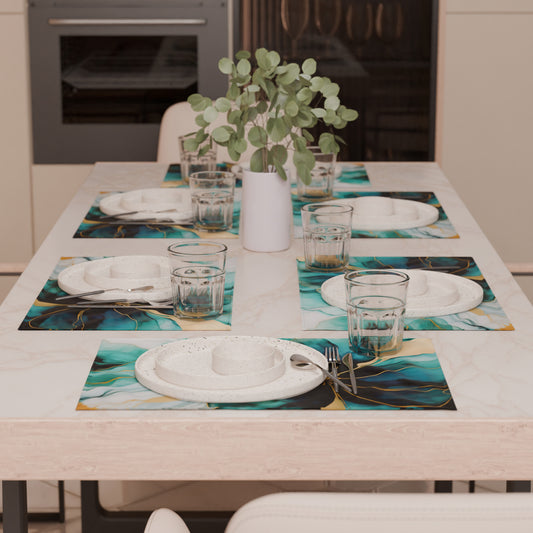 Sets de table américains en impression numérique Marble Flower 09 Ottanio