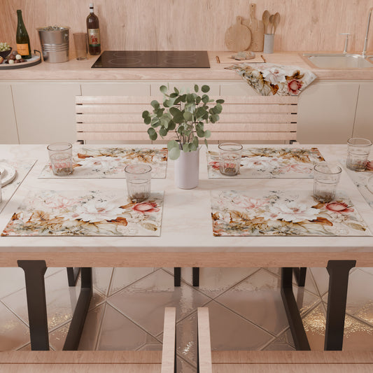 Sets de table américains en impression numérique Vintage Flower