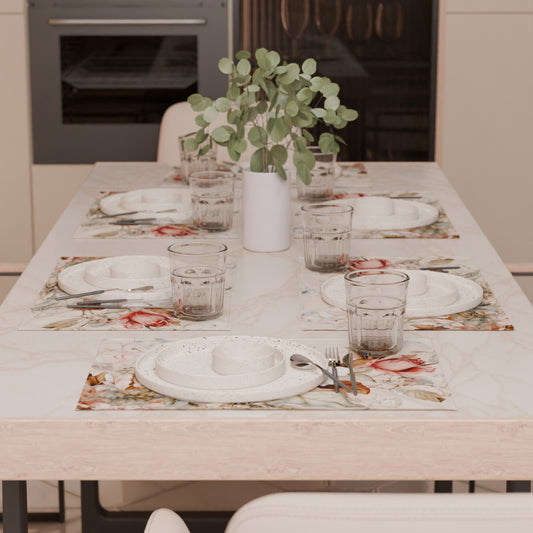 Sets de table américains en impression numérique Vintage Flower