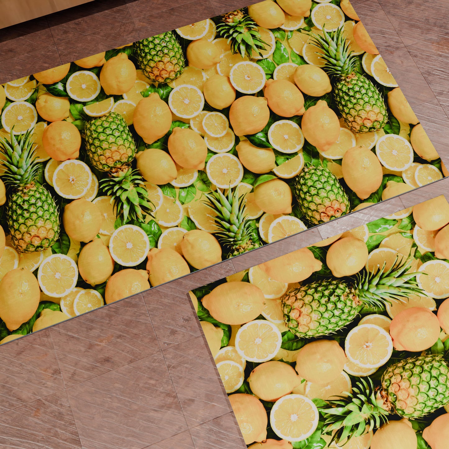 Tappeto Cucina Antiscivolo Passatoia Cucina lavabile, Cucina Fruit - Limone e Ananas