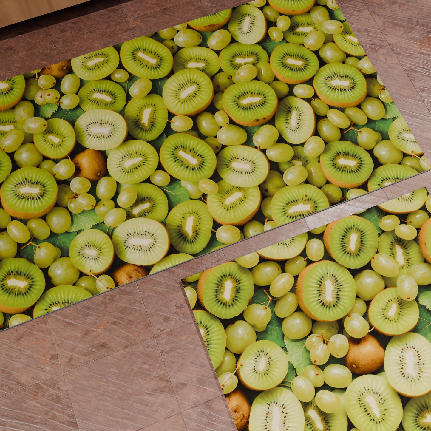 Tappeto Cucina Antiscivolo Passatoia Cucina lavabile, Cucina Fruit - Kiwi e Uva