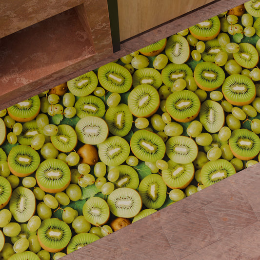 Tapis de Cuisine Antidérapant Passatoia Cuisine lavable, Cuisine Fruit - Kiwi et Raisin