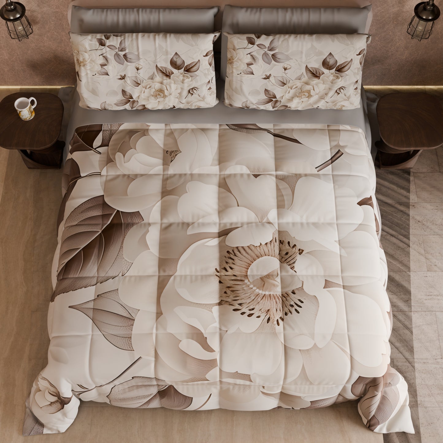 Piumone, Trapunta Matrimoniale, Singola, Piazza e Mezza Floreale 04-133