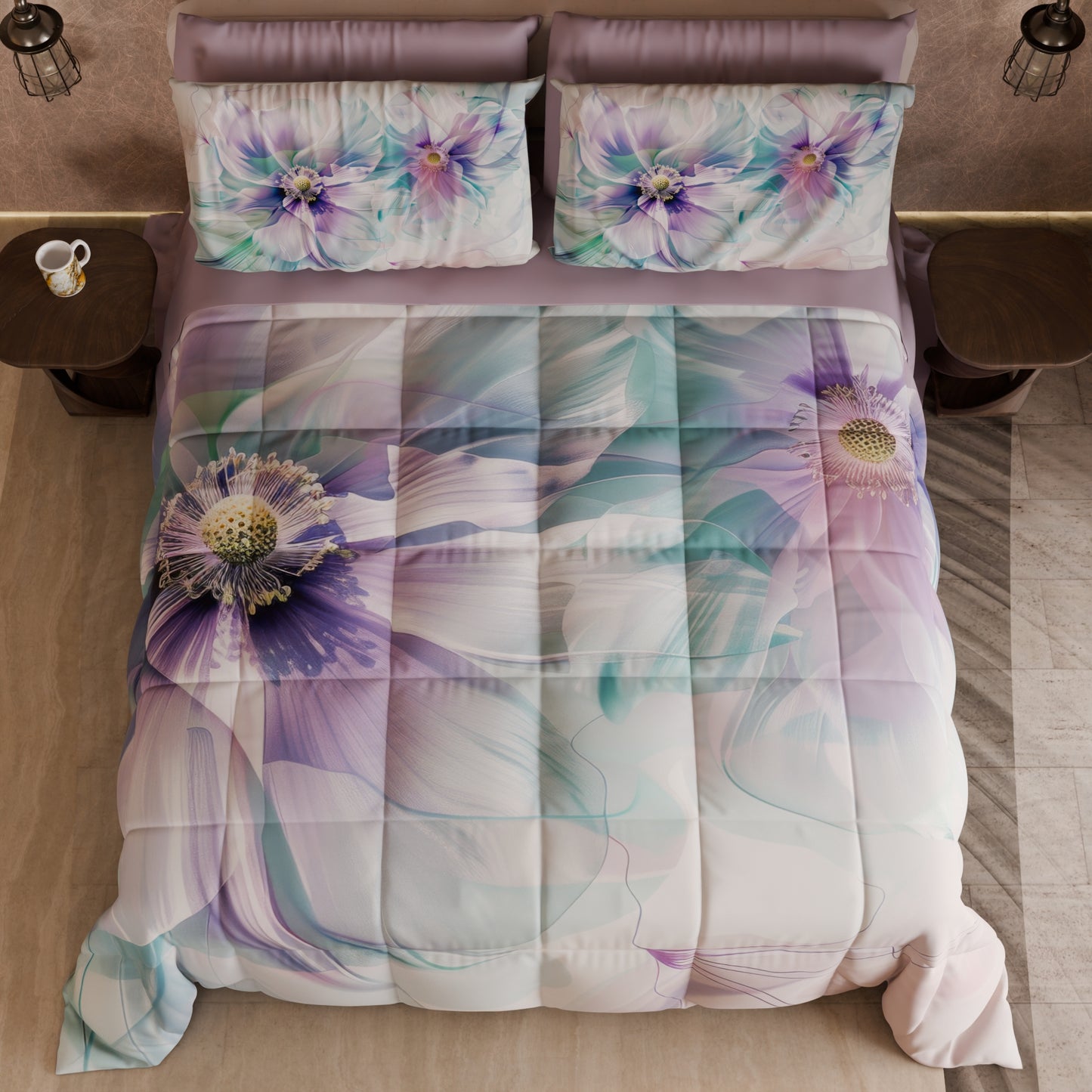 Piumone, Trapunta Matrimoniale, Singola, Piazza e Mezza Floreale 04-159