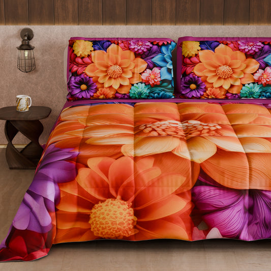 Couette, Edredon Double, Simple, 1 place et Demi Florale 05-12