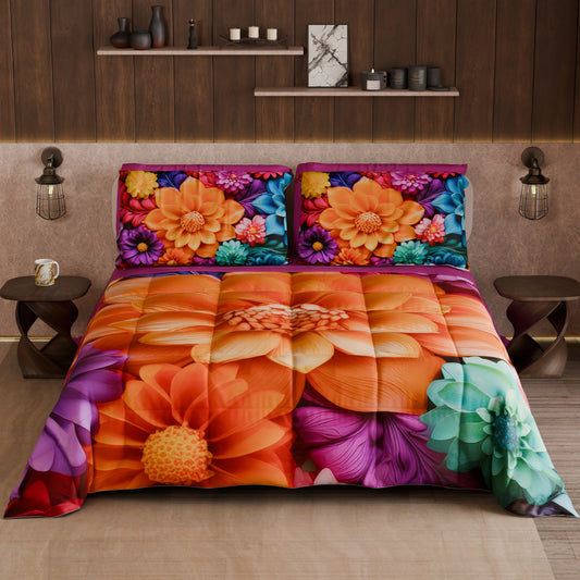 Couette, Edredon Double, Simple, 1 place et Demi Florale 05-12
