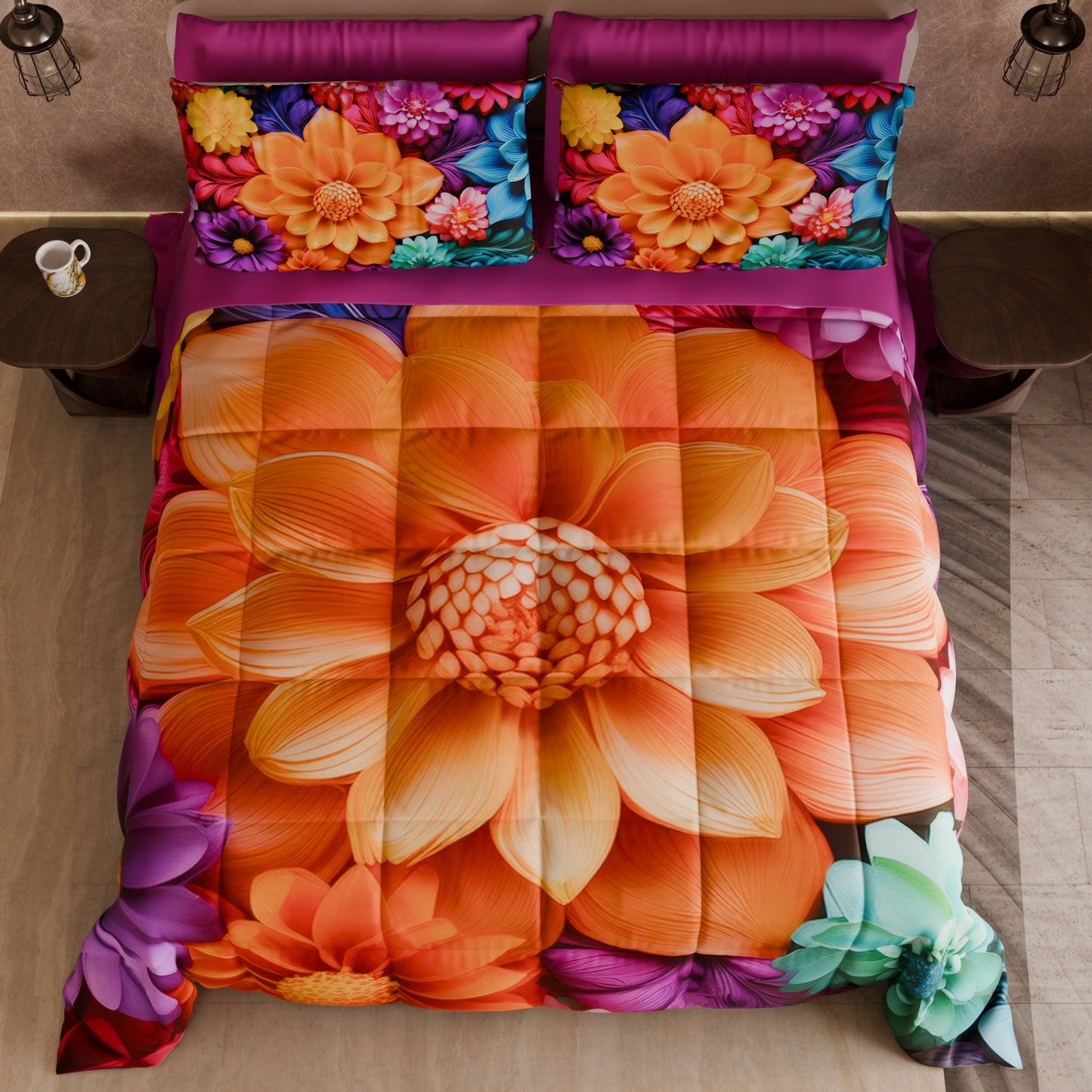 Piumone, Trapunta Matrimoniale, Singola, Piazza e Mezza Floreale 05-12