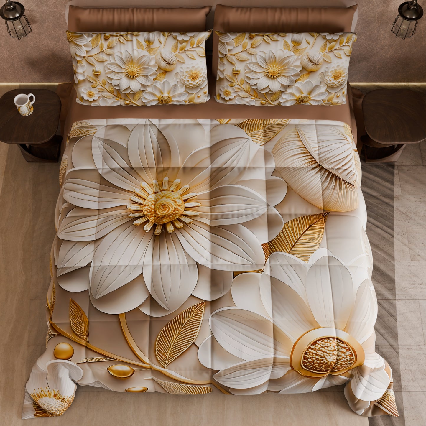 Piumone, Trapunta Matrimoniale, Singola, Piazza e Mezza Floreale 05-13