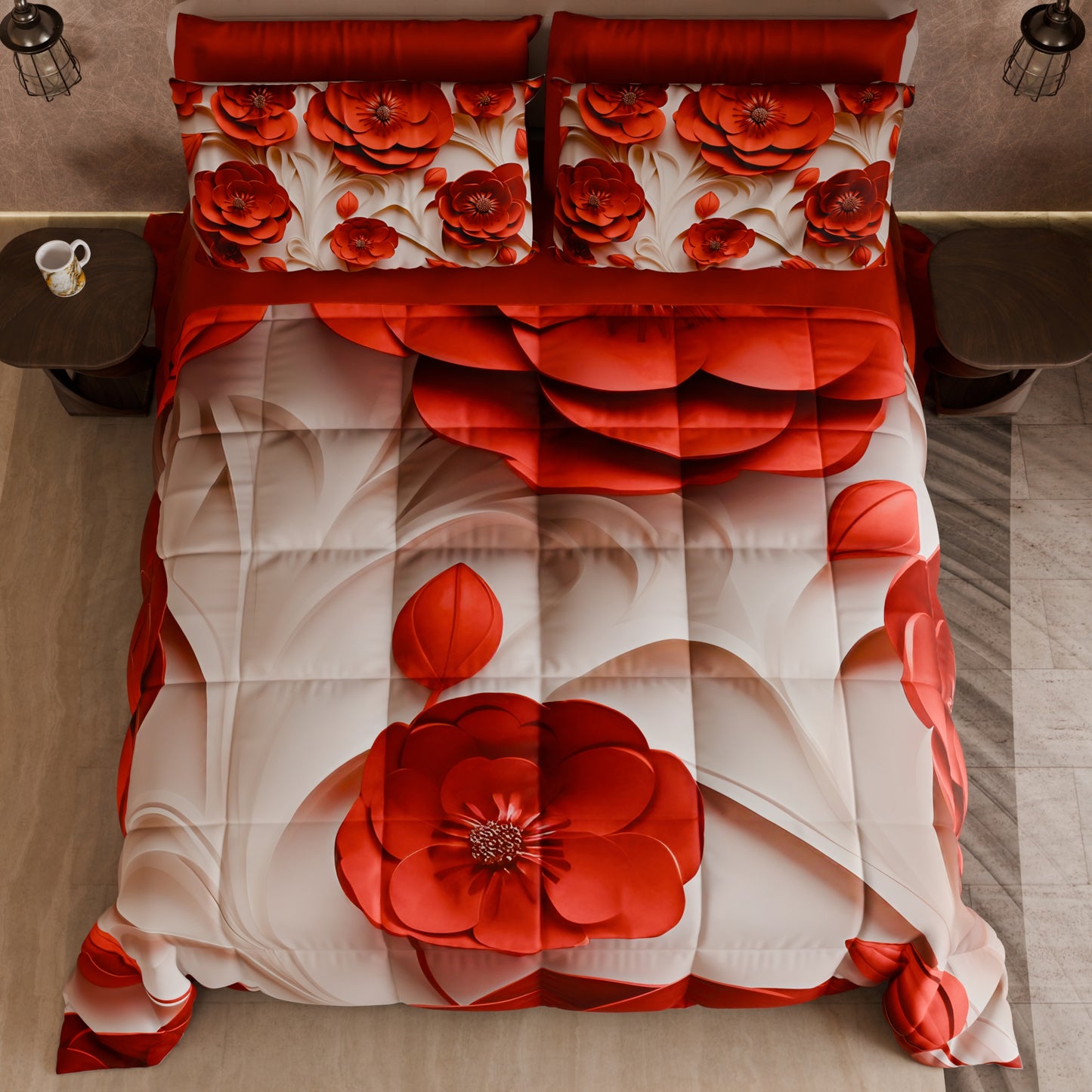 Piumone, Trapunta Matrimoniale, Singola, Piazza e Mezza Floreale 05-14