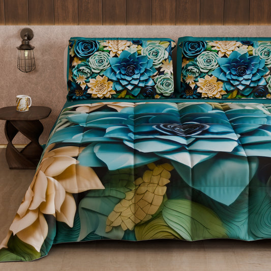Couette, Edredon Double, Simple, 1 place et Demi Florale 05-15