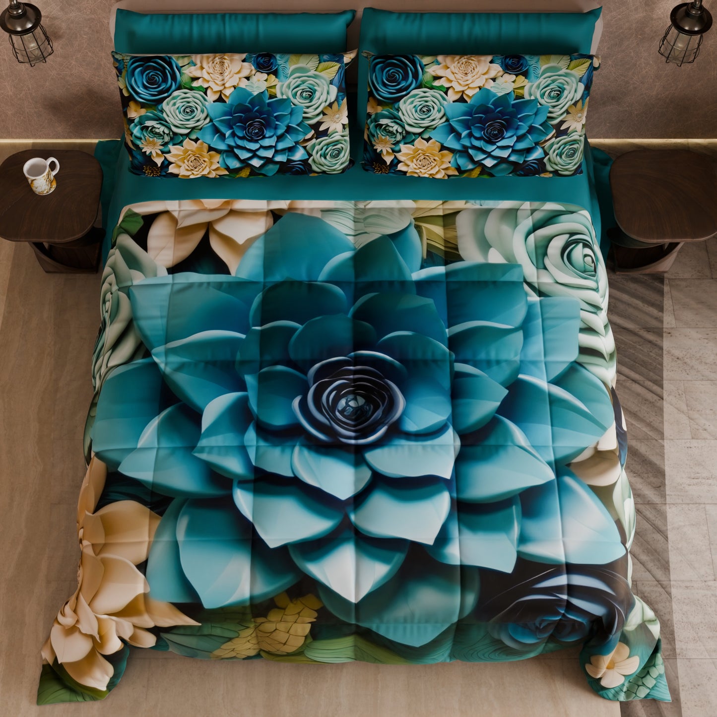 Piumone, Trapunta Matrimoniale, Singola, Piazza e Mezza Floreale 05-15