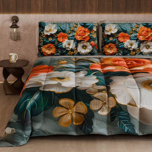 Couette, Edredon Double, Simple, 1 place et Demi Florale 05-18
