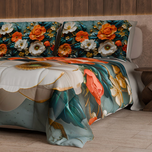 Couette, Edredon Double, Simple, 1 place et Demi Florale 05-18