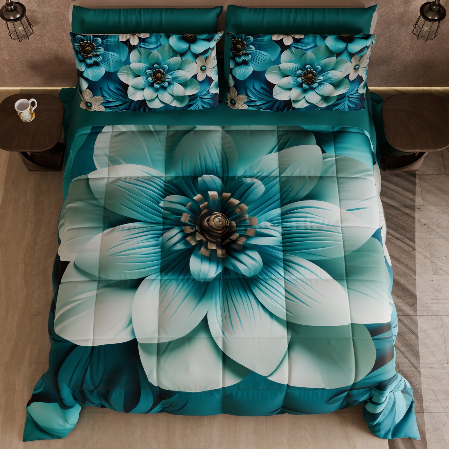 Piumone, Trapunta Matrimoniale, Singola, Piazza e Mezza Floreale 05-21