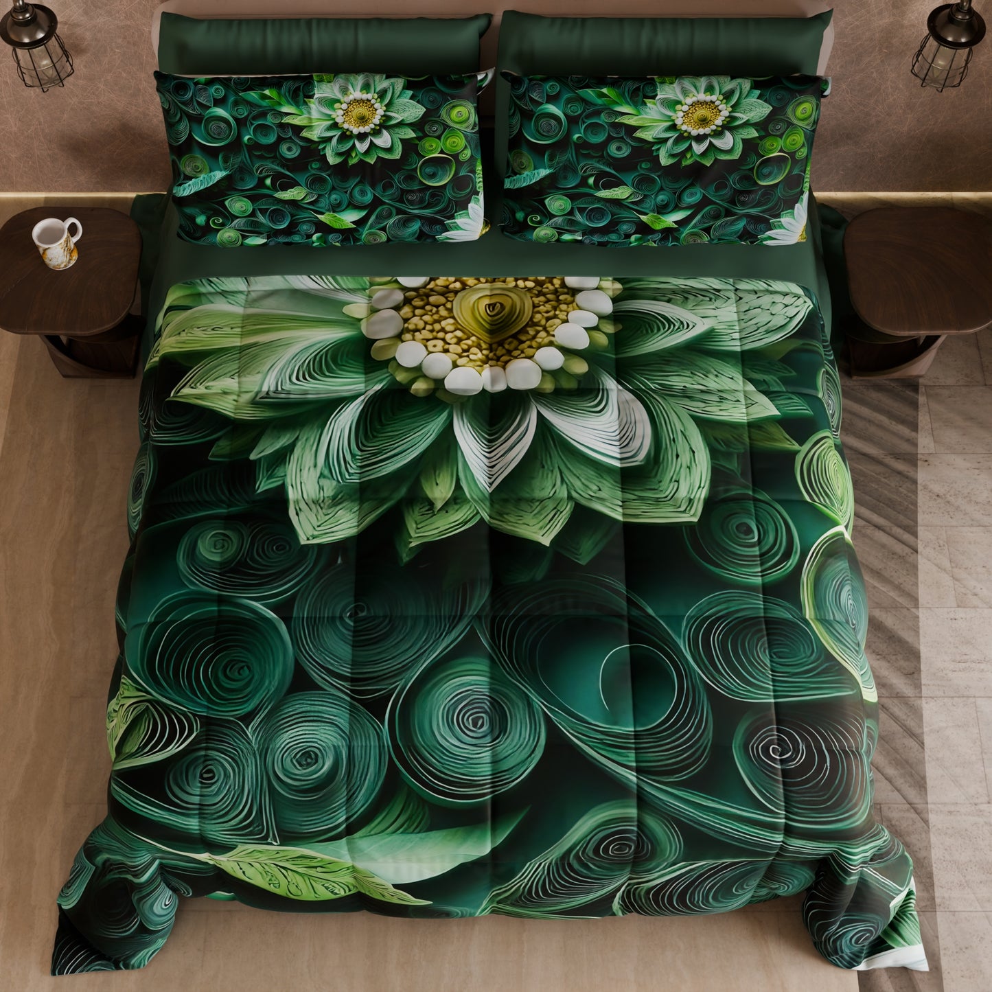 Piumone, Trapunta Matrimoniale, Singola, Piazza e Mezza Floreale 05-22