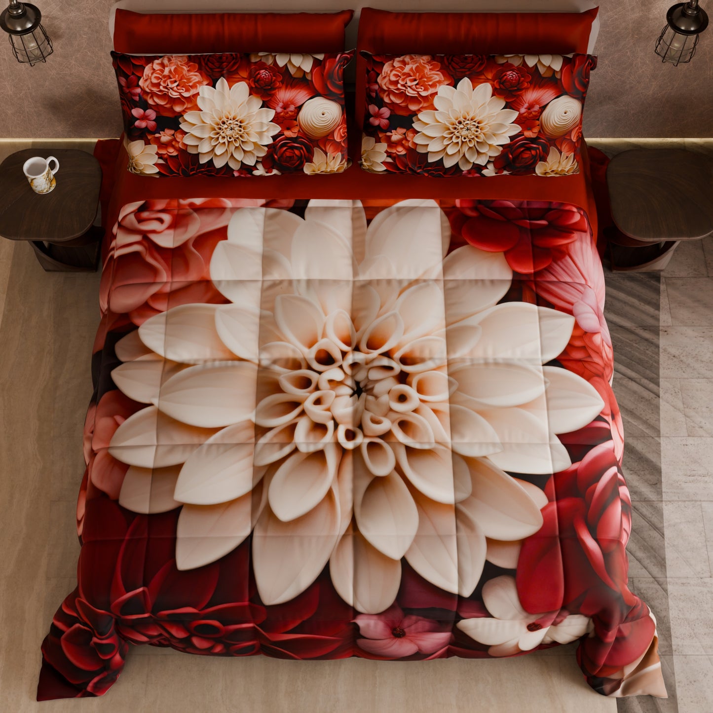 Piumone, Trapunta Matrimoniale, Singola, Piazza e Mezza Floreale 05-24