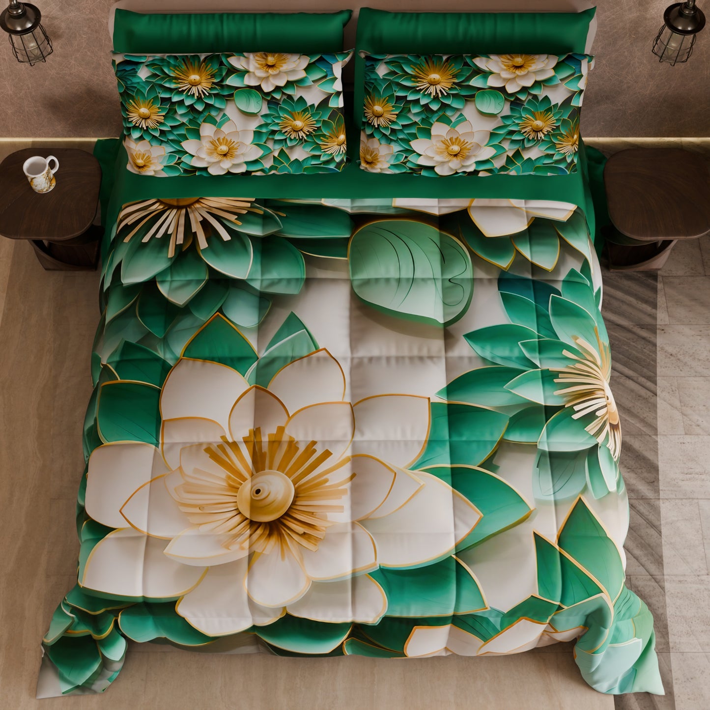 Piumone, Trapunta Matrimoniale, Singola, Piazza e Mezza Floreale 05-7