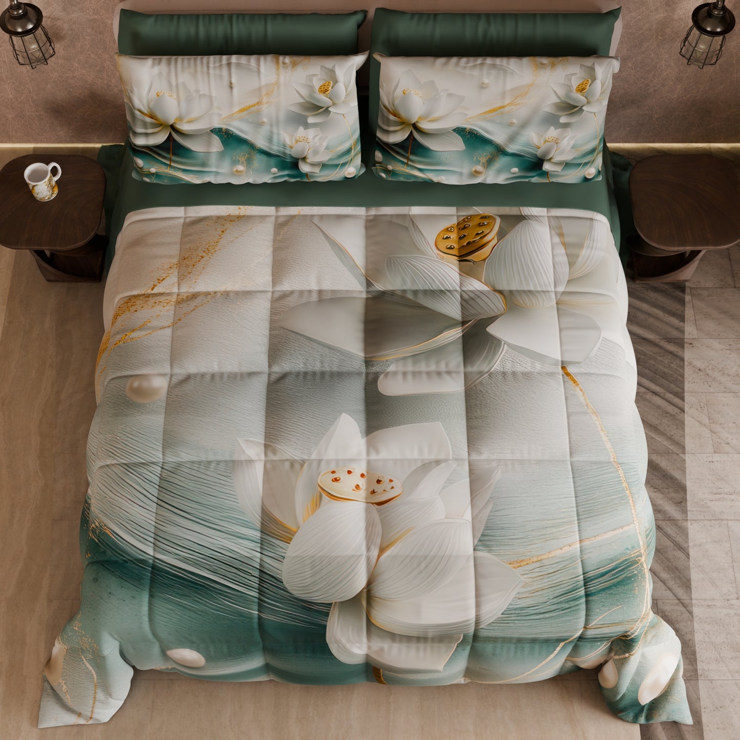 Piumone, Trapunta Matrimoniale, Singola, Piazza e Mezza Floreale 06-14