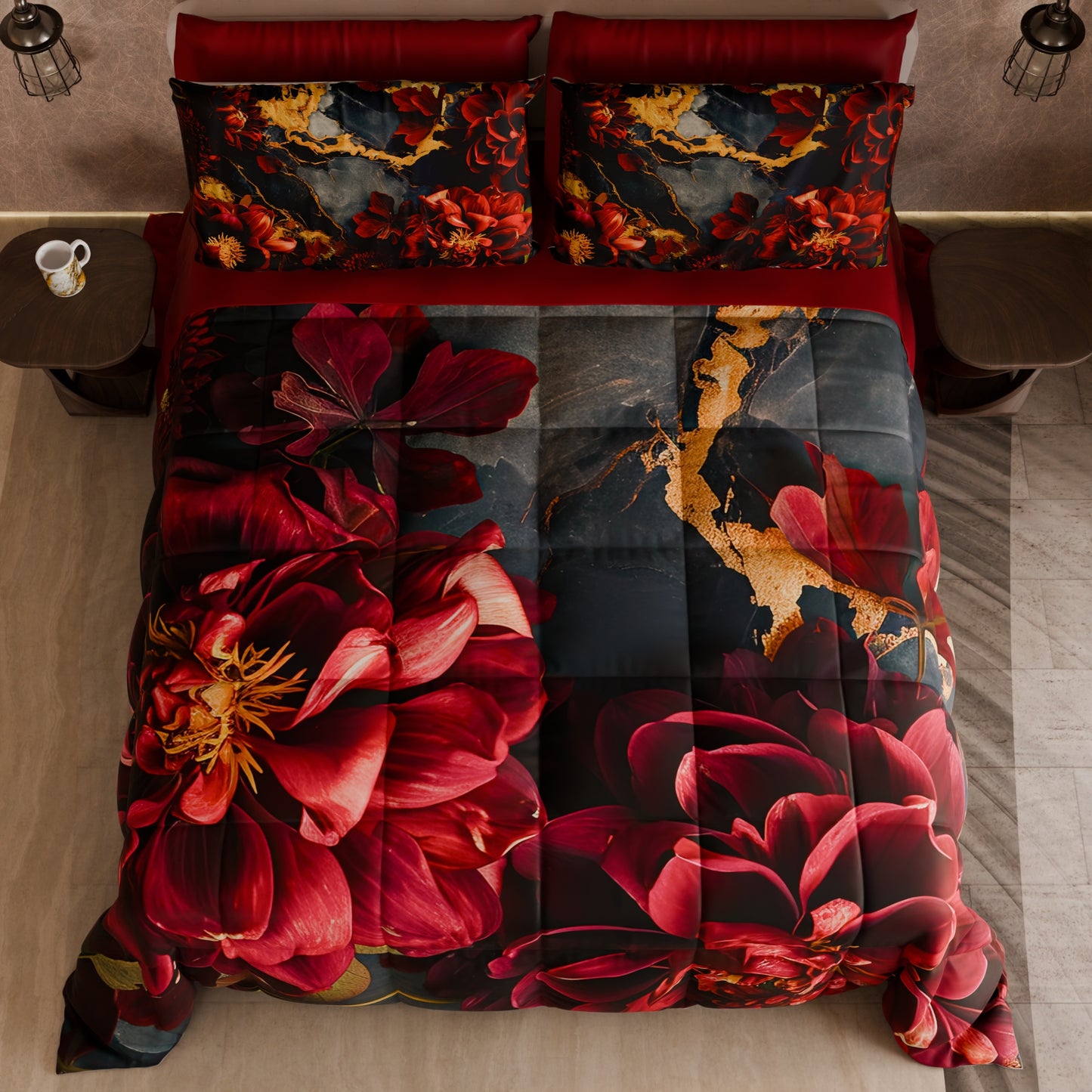 Piumone, Trapunta Matrimoniale, Singola, Piazza e Mezza Floreale 06-16