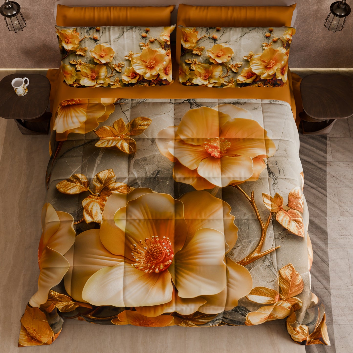 Piumone, Trapunta Matrimoniale, Singola, Piazza e Mezza Floreale 06-17