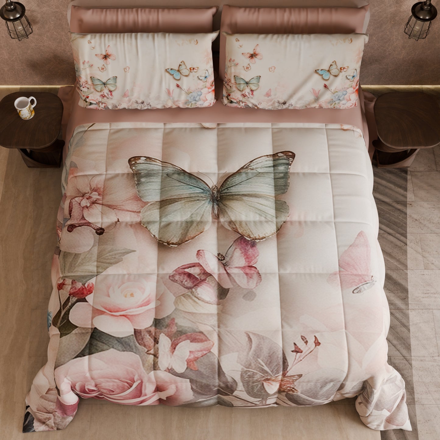 Piumone, Trapunta Matrimoniale, Singola, Piazza e Mezza Floreale F10