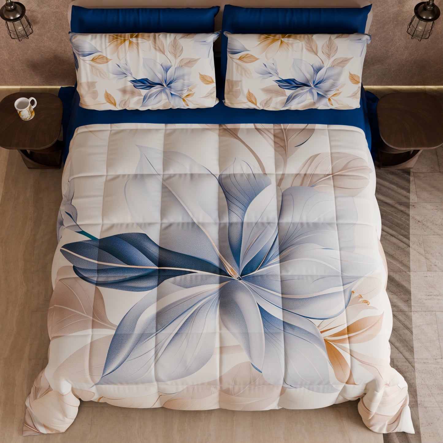 Piumone, Trapunta Matrimoniale, Singola, Piazza e Mezza Floreale F164