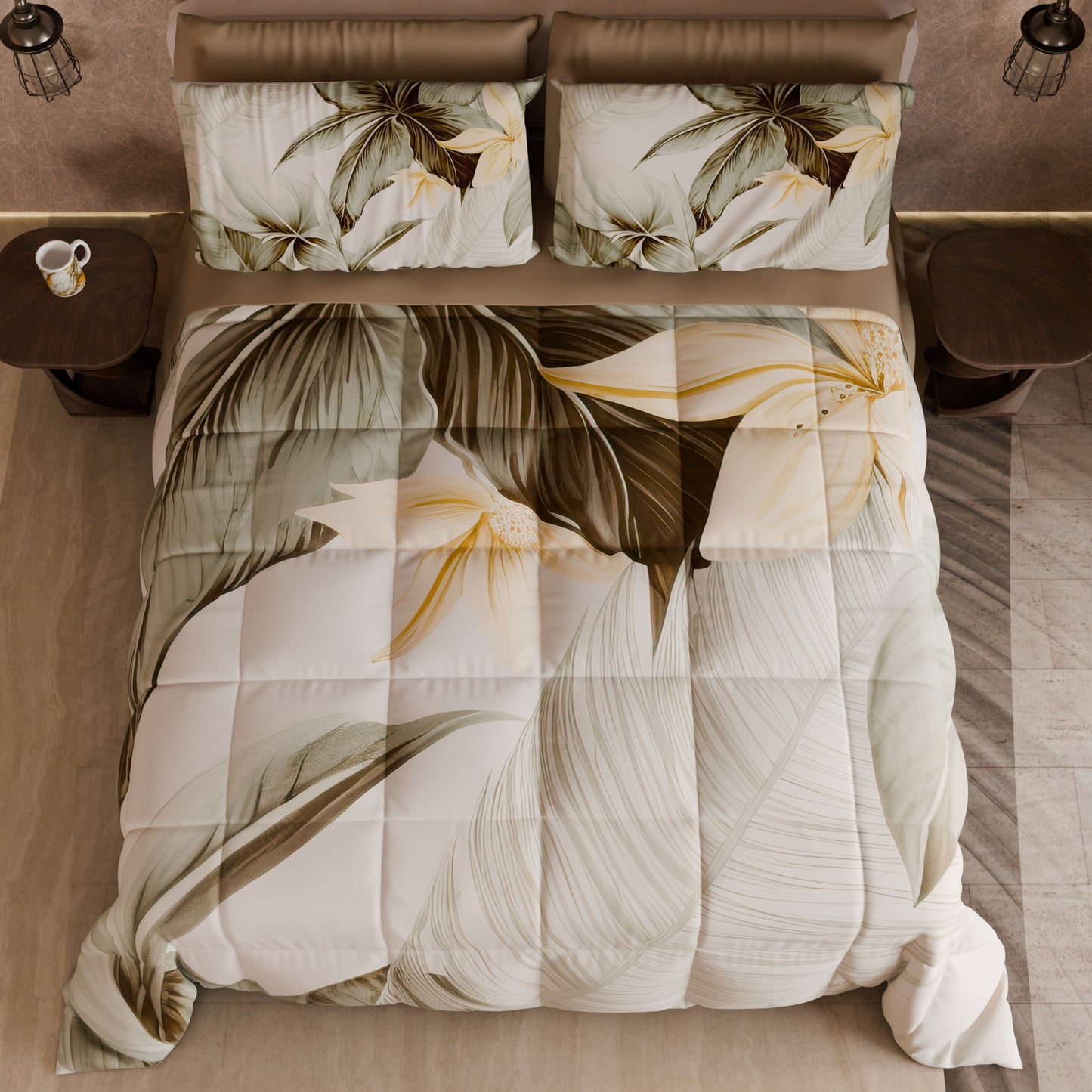 Piumone, Trapunta Matrimoniale, Singola, Piazza e Mezza Floreale F19