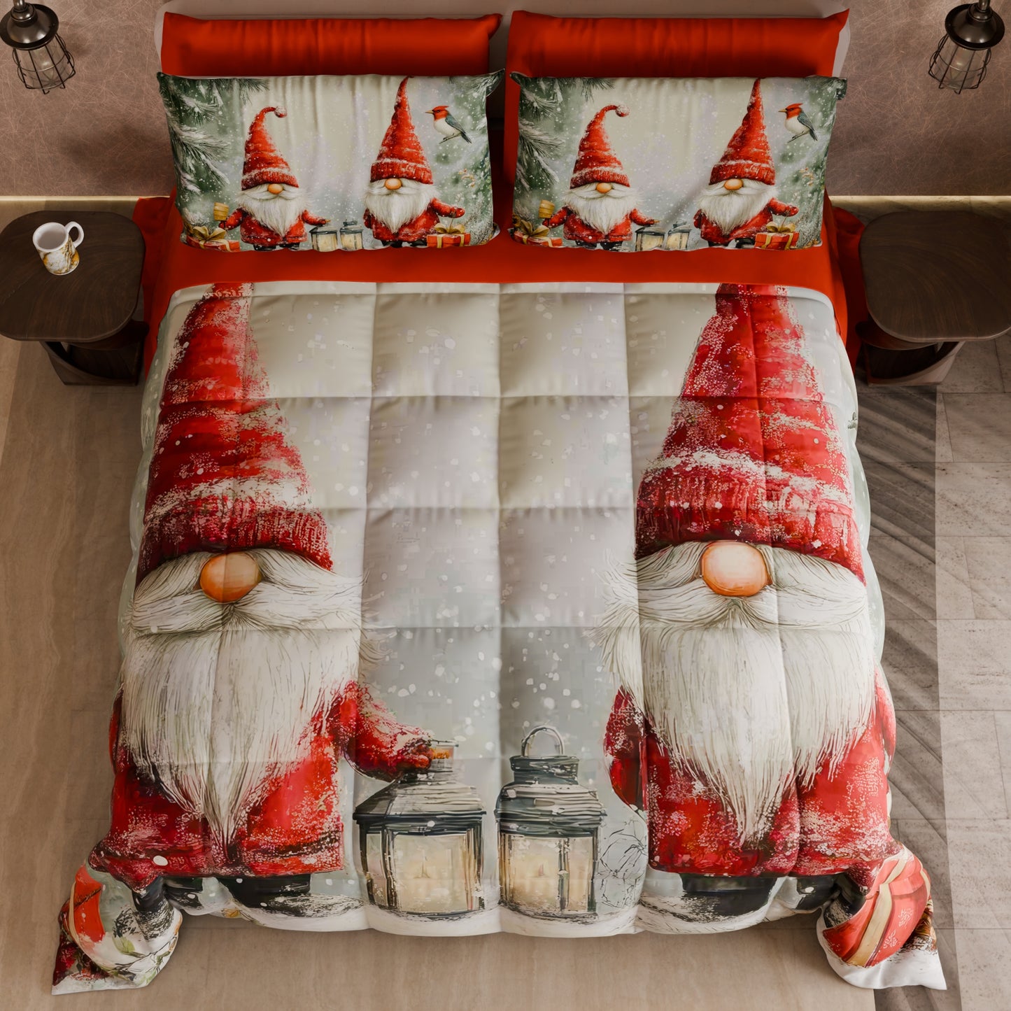 Trapunta Matrimoniale Natale, Singola, Piazza e Mezza Gnomo 02