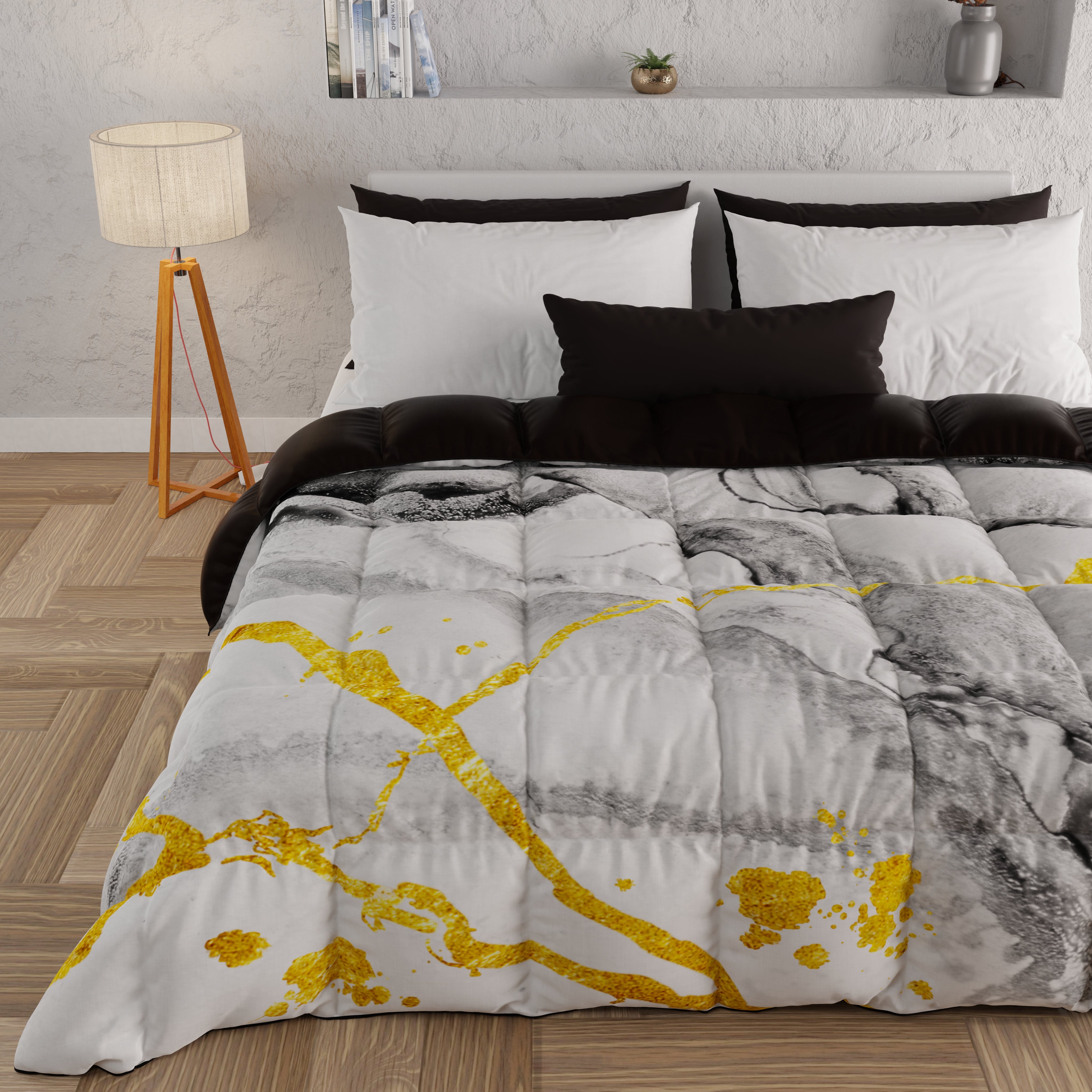Trapunta Invernale BIANCHERIAWEB Camilla - Piumone Letto Singolo 160x260 Grigio - 300gr/mq Made In Italy