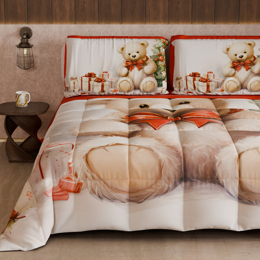 Duvet, Couette double, Simple, Une place et demie Ourson 01