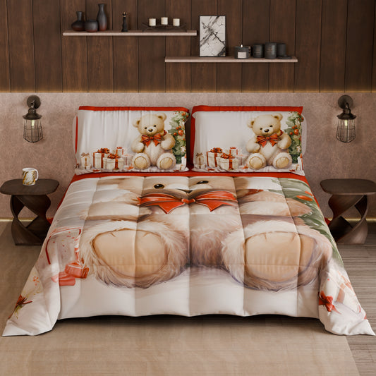 Duvet, Couette double, Simple, Une place et demie Ourson 01