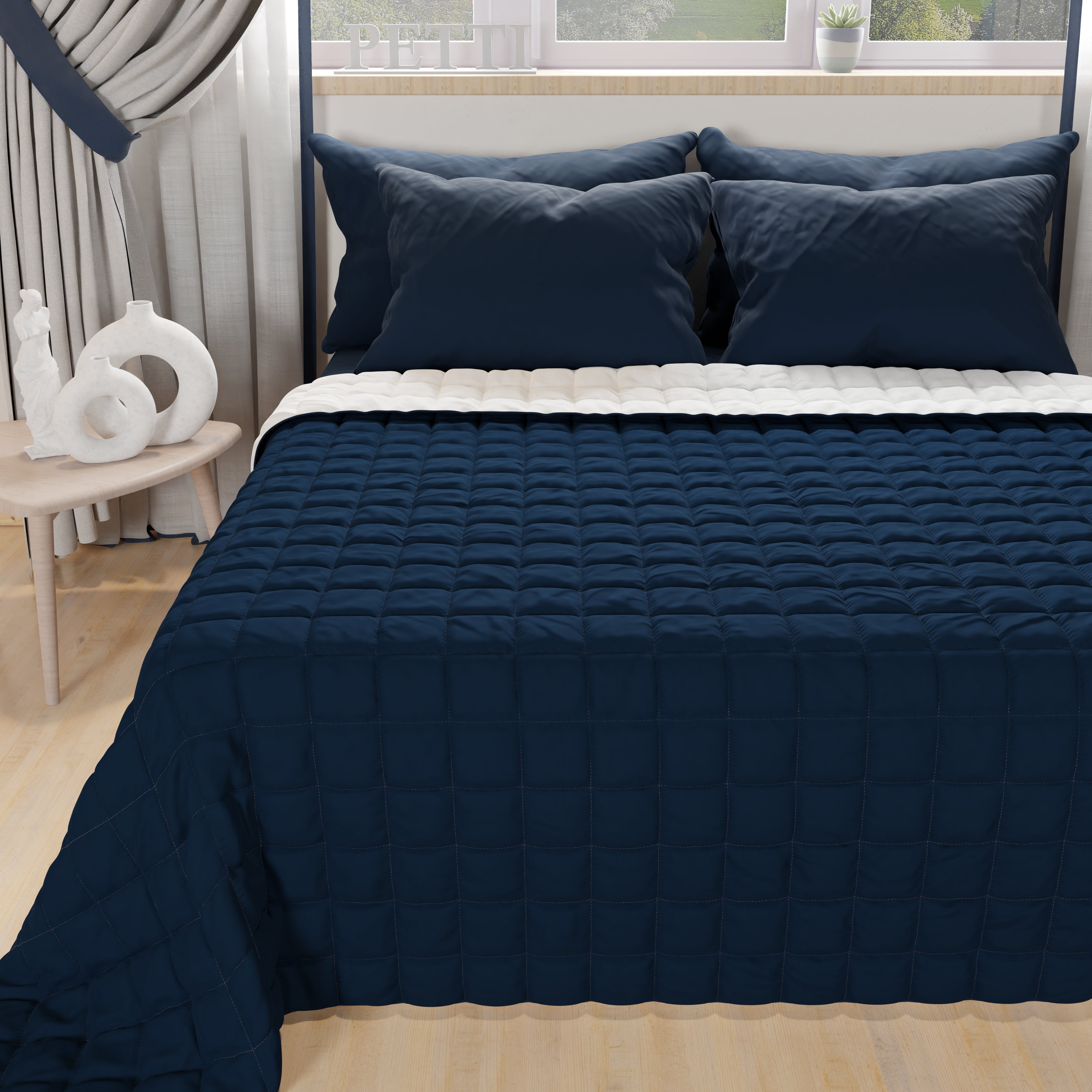 TRAPUNTA FIOCCO © QUADRI d'azzurro Piumone Invernale made in Italy TRAPUNTA FIOCCO © QUADRI d'azzurro Piumone Invernale made in Italy