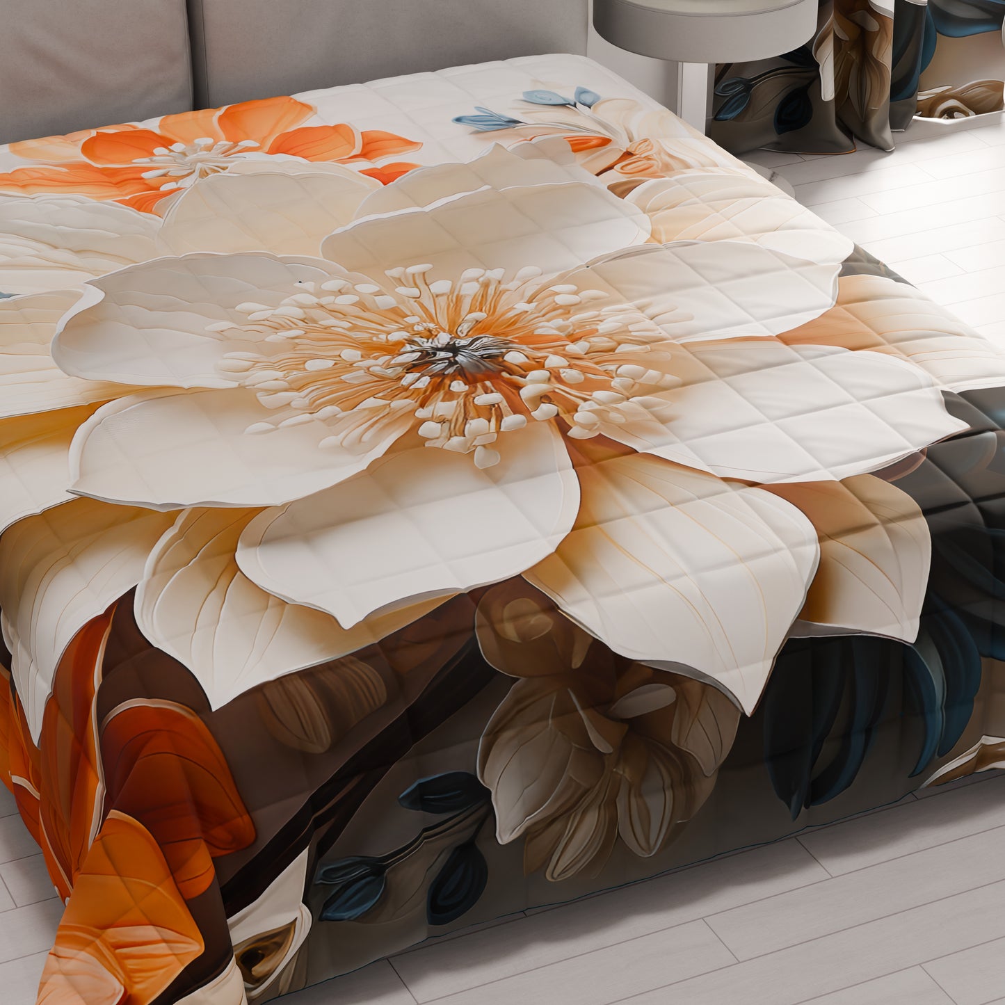 Trapuntino Copriletto Primaverile Autunnale in Stampa Digitale Floreale 05-10