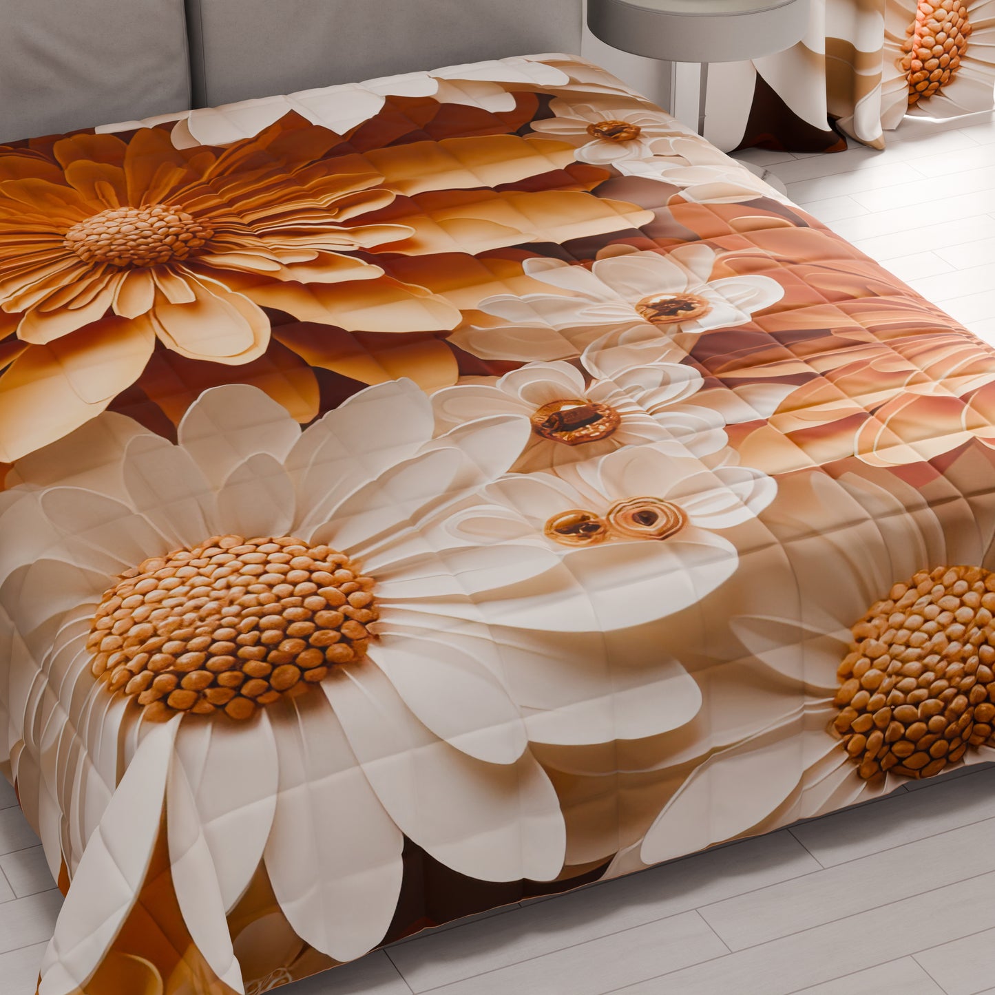 Trapuntino Copriletto Primaverile Autunnale in Stampa Digitale Floreale 05-2