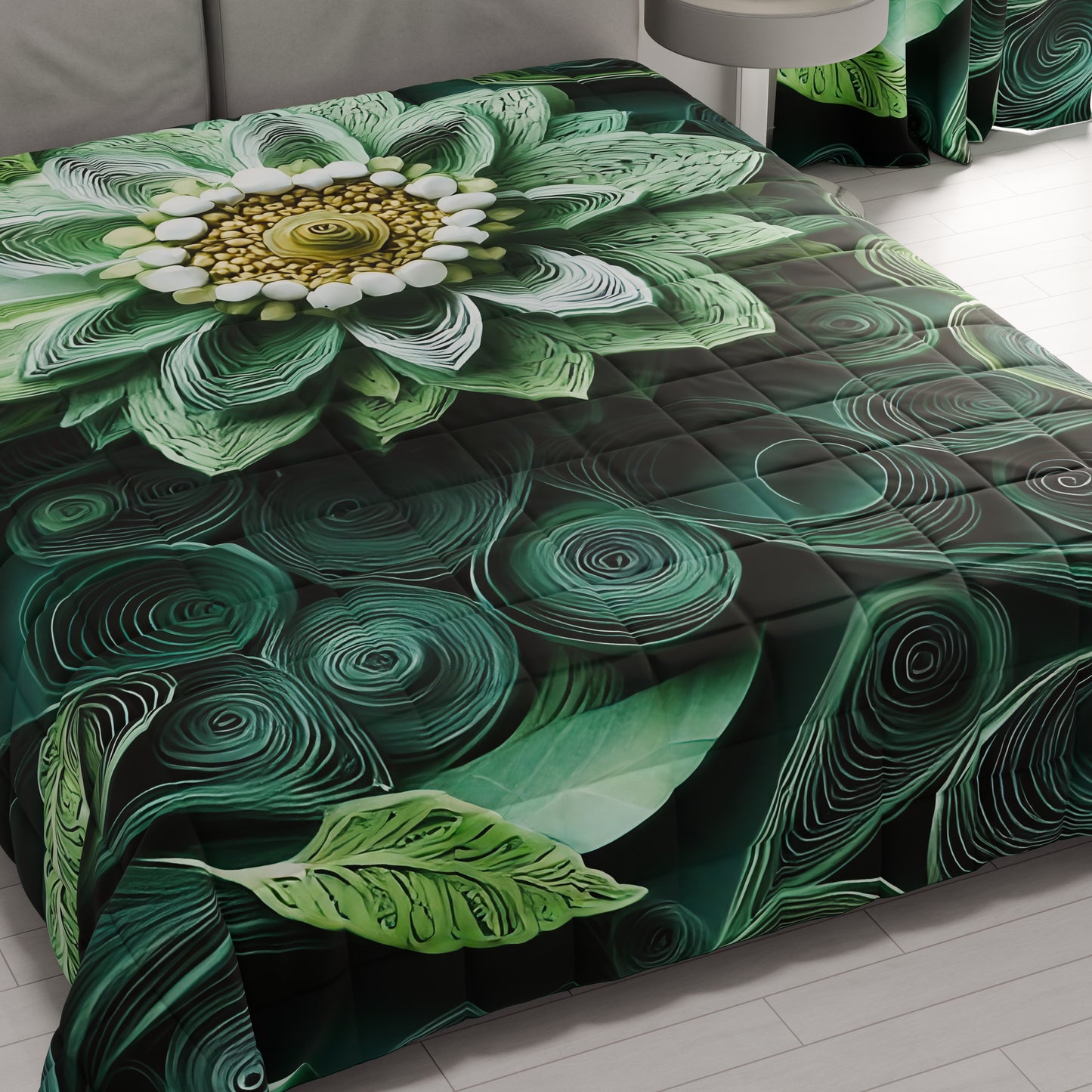 Trapuntino Copriletto Primaverile Autunnale in Stampa Digitale Floreale 05-22