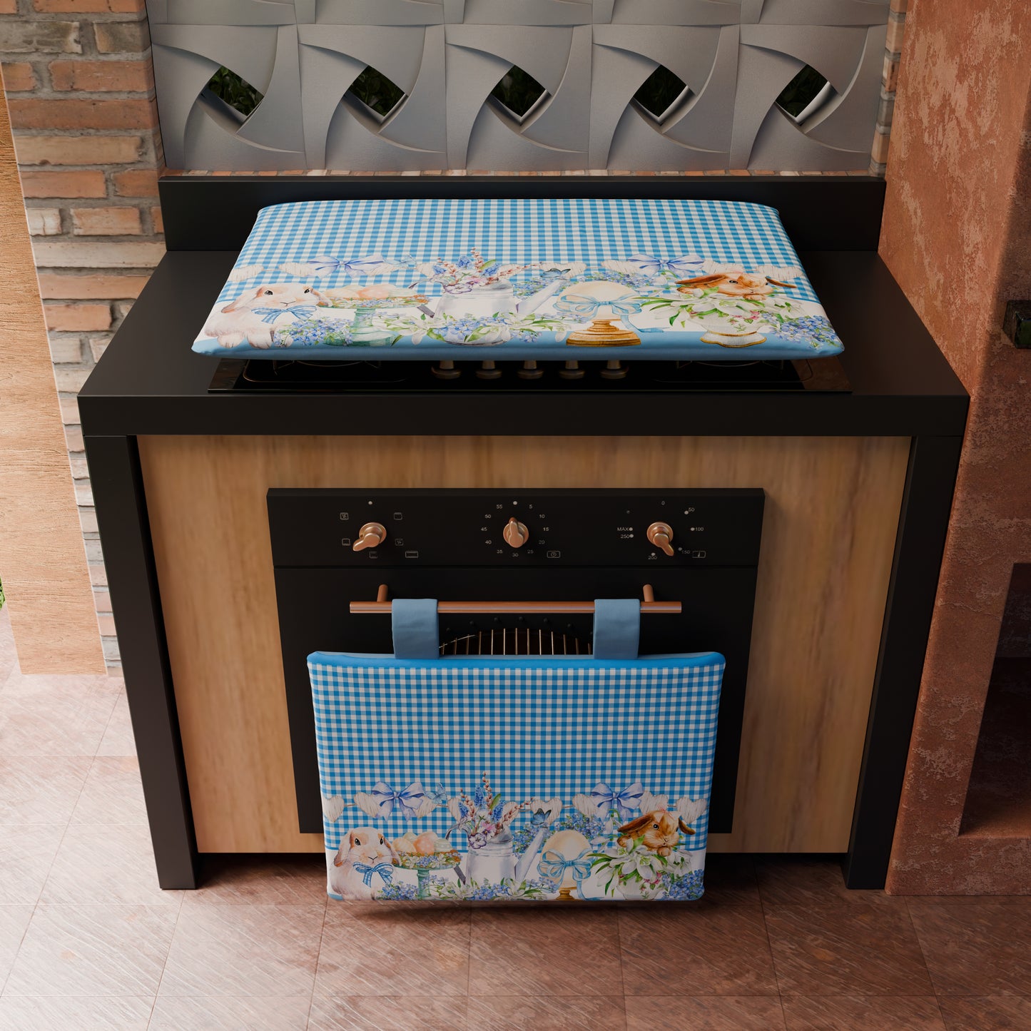 Coprifornello Pasqua Coprifuochi Cucina in Stampa Digitale Vichy